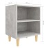 Mesitas de noche 2 uds patas madera gris hormigón 40x30x50