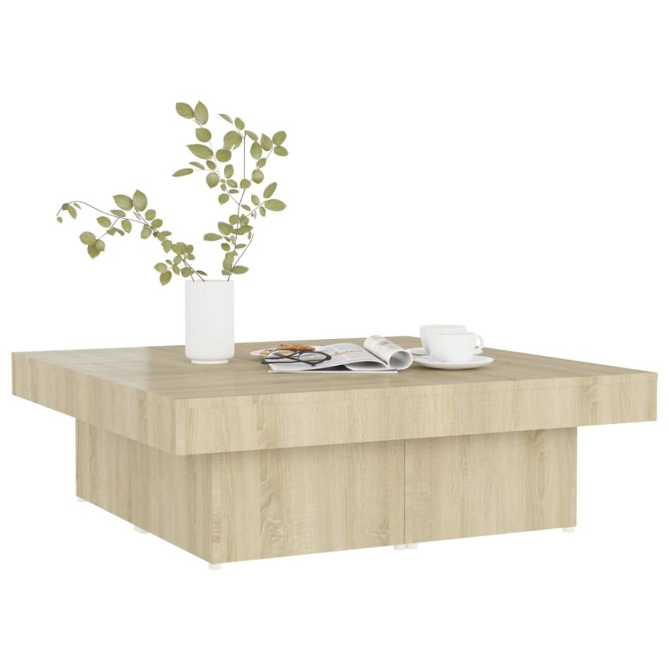 Mesa de centro madera contrachapada roble Sonoma 90x90x28