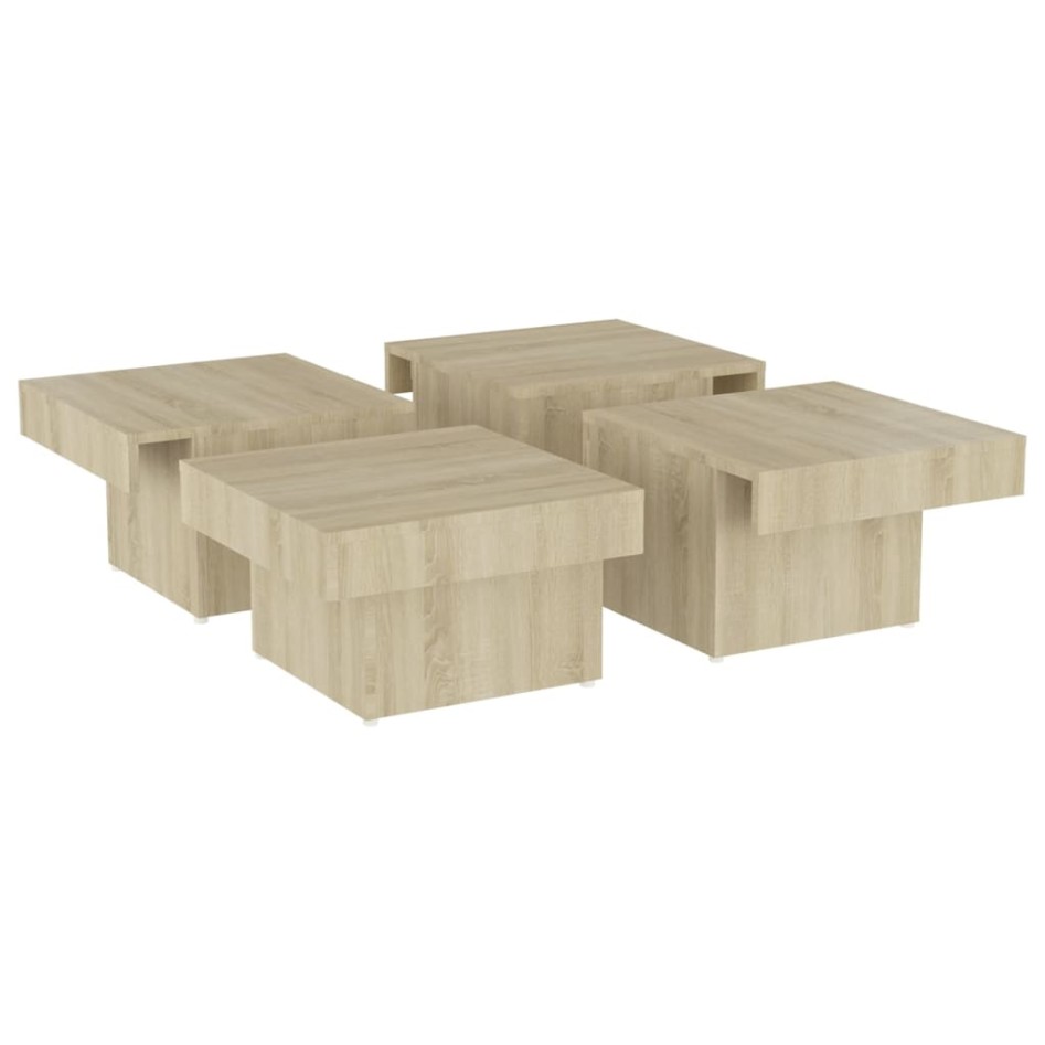 Mesa de centro madera contrachapada roble Sonoma 90x90x28
