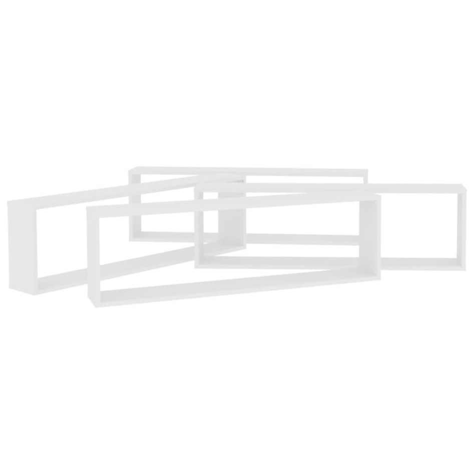 Estante cubo de pared 4 uds madera contrachapada 100x15x30