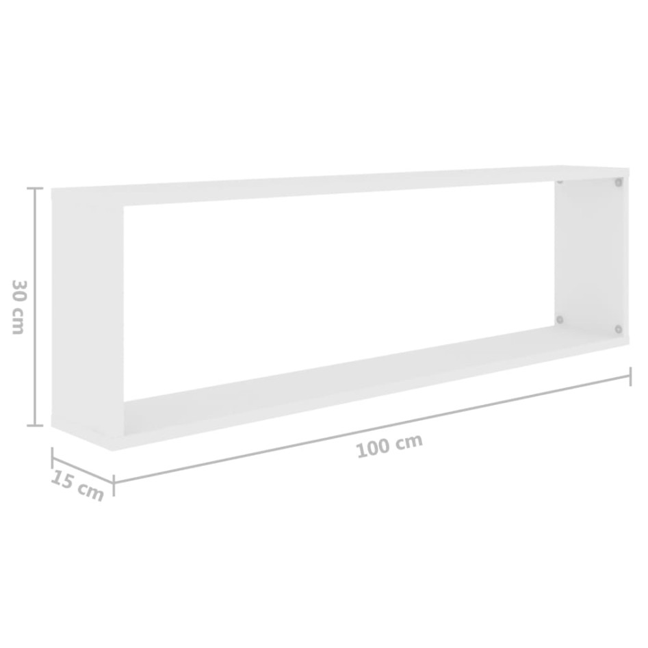 Estante cubo de pared 4 uds madera contrachapada 100x15x30