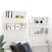 Estantes cubo de pared 4 uds contrachapado blanco 80x15x26,5 cm