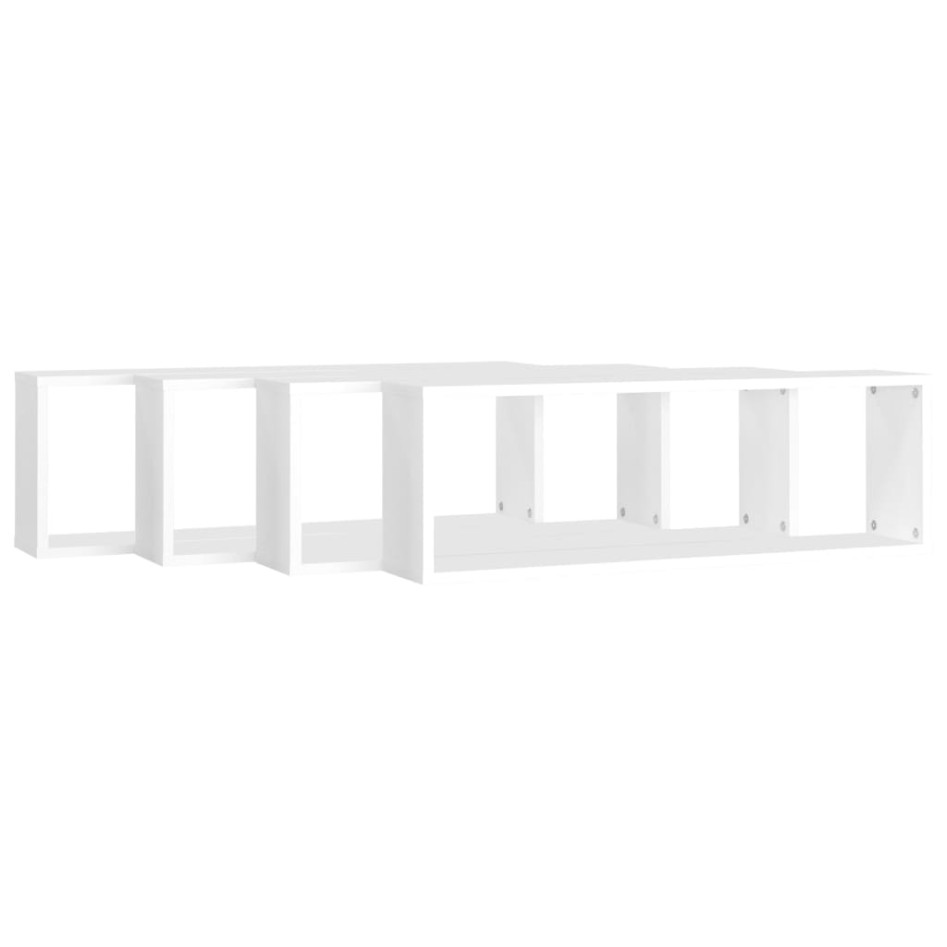 Estantes cubo de pared 4 uds contrachapado blanco 80x15x26,5