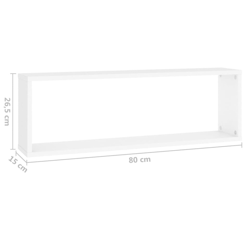 Estantes cubo de pared 4 uds contrachapado blanco 80x15x26,5