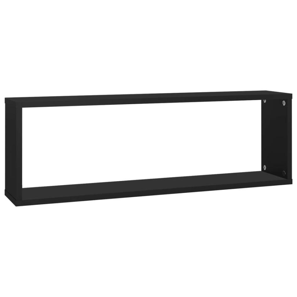Estantes cubo de pared 6 uds contrachapado negro 80x15x26,5