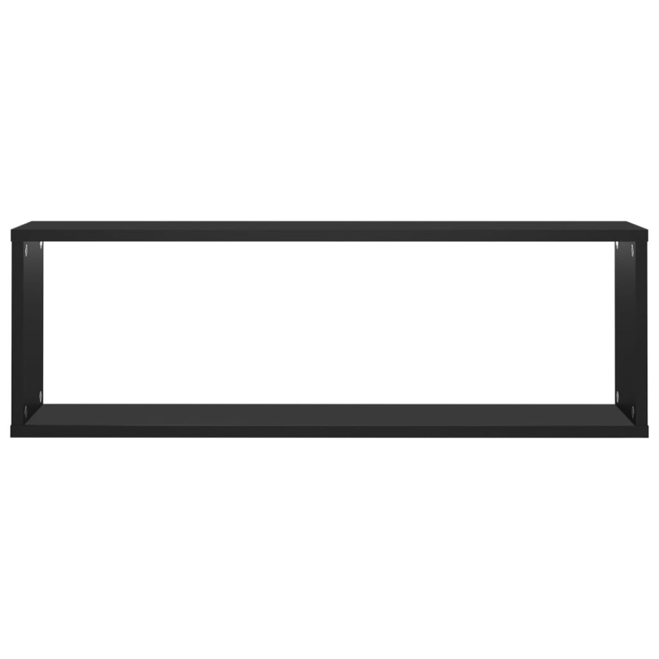 Estantes cubo de pared 6 uds contrachapado negro 80x15x26,5