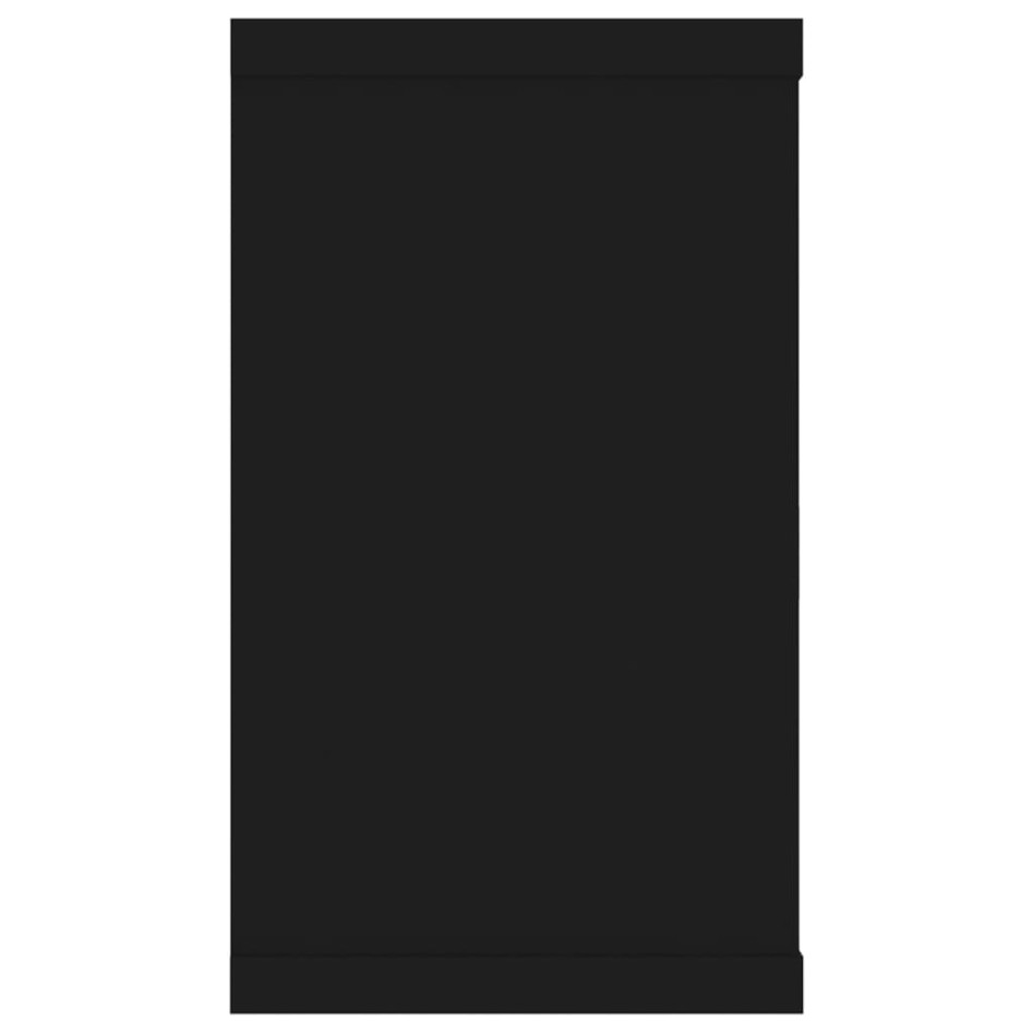 Estantes cubo de pared 6 uds contrachapado negro 80x15x26,5