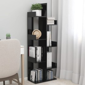 Armario de libros madera contrachapada negro 48x25,5x140