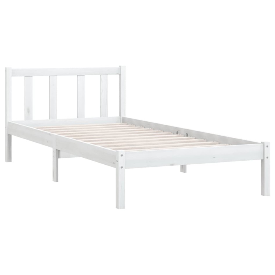 Estructura de cama sin colchón madera maciza blanco 100x200