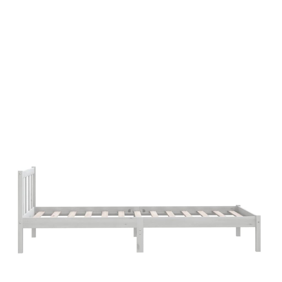 Estructura de cama sin colchón madera maciza blanco 100x200