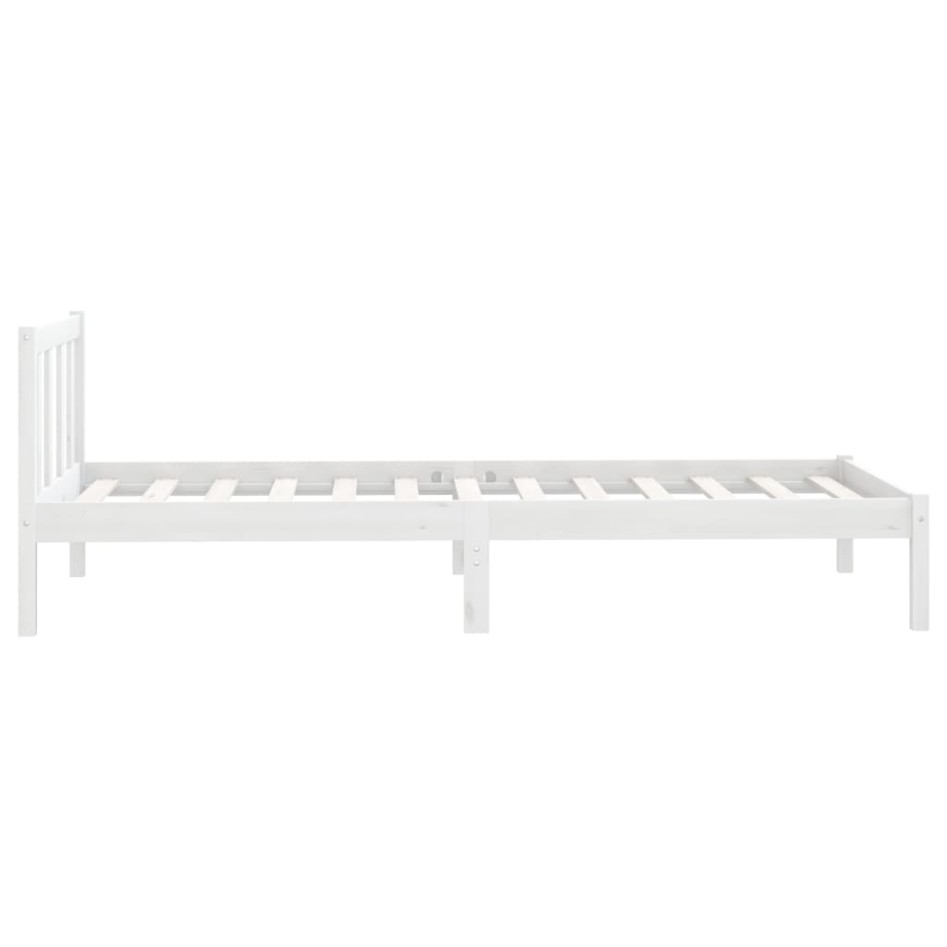 Estructura de cama sin colchón madera maciza blanco 100x200