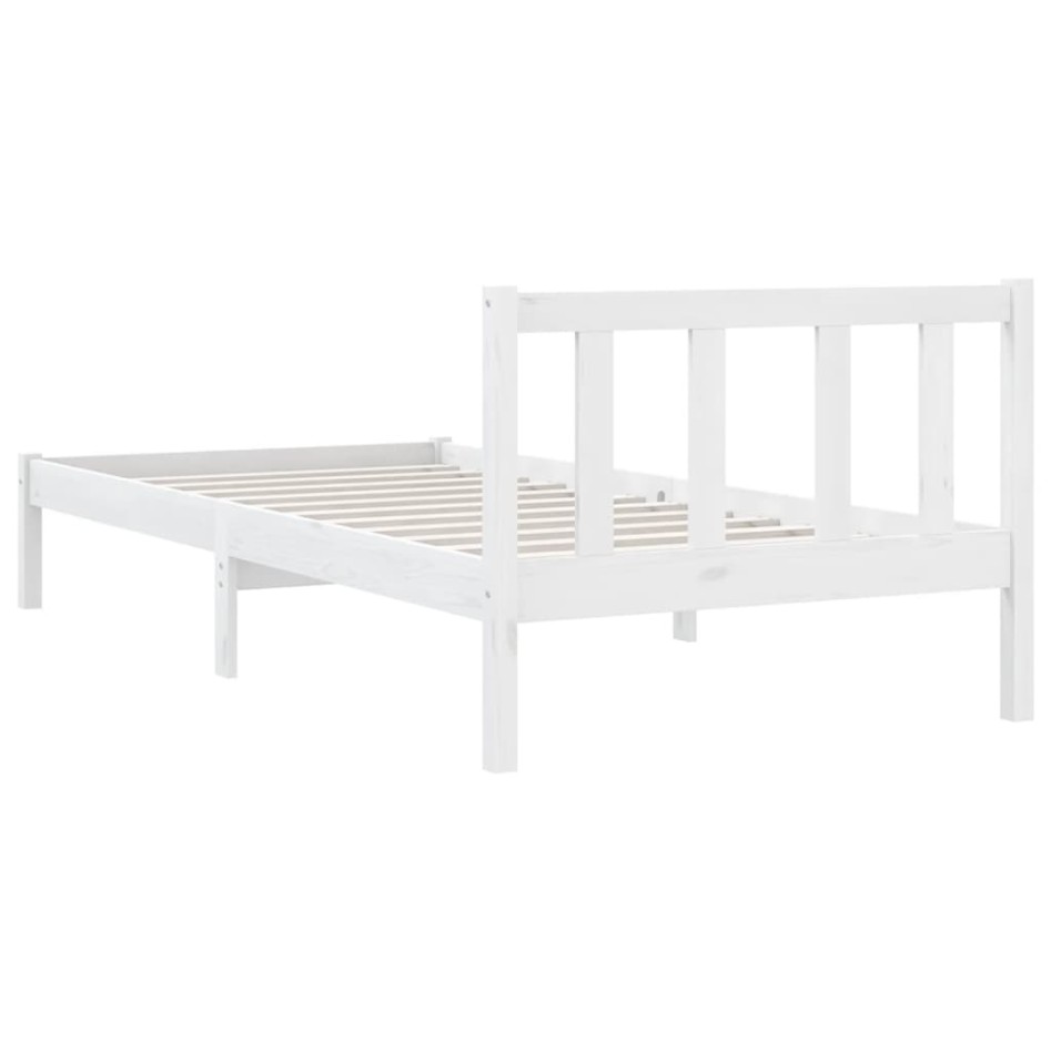 Estructura de cama sin colchón madera maciza blanco 100x200