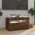 Mueble de TV con luces LED roble ahumado 75x35x40