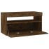 Mueble de TV con luces LED roble ahumado 75x35x40