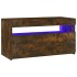 Mueble de TV con luces LED roble ahumado 75x35x40