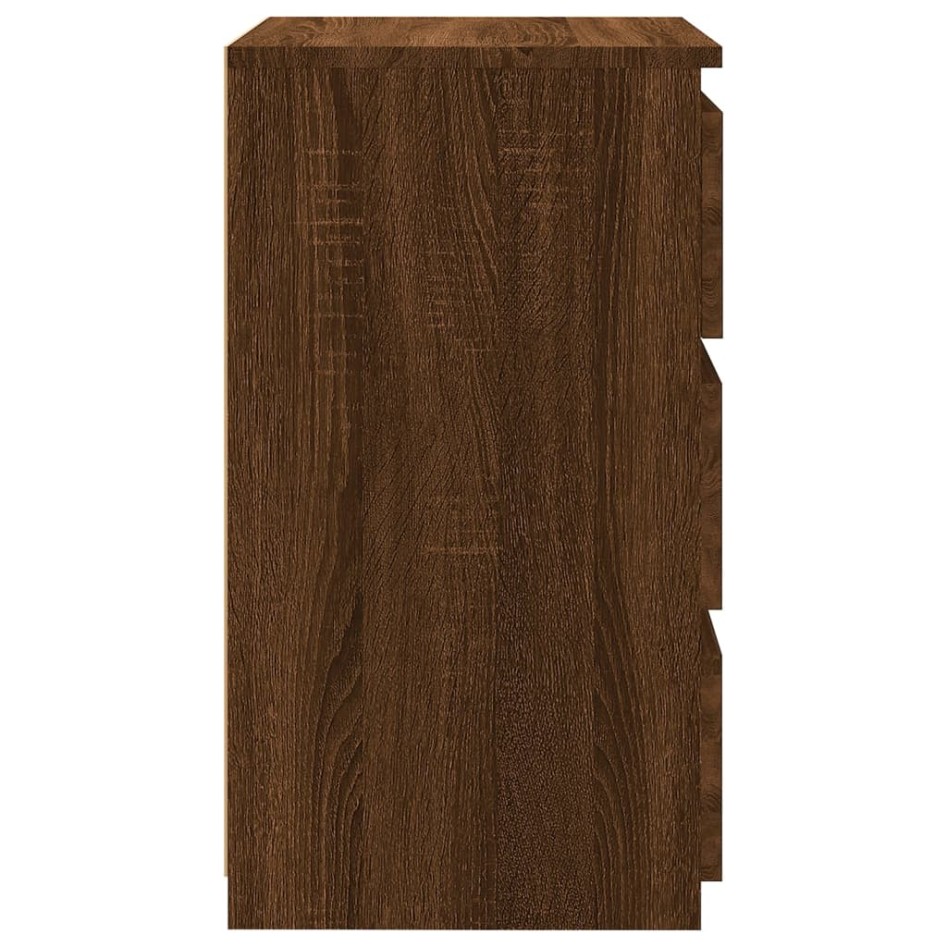 Mesita de noche madera contrachapada roble marrón 40x35x62,5