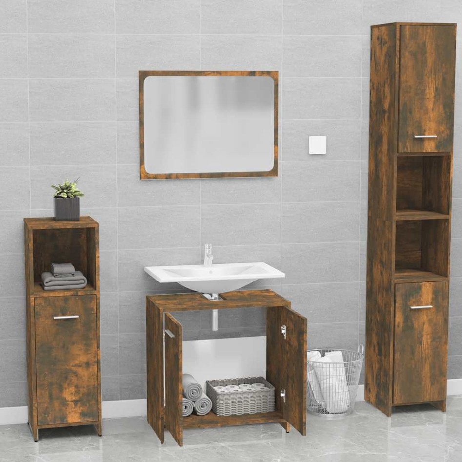 Set de muebles de baño madera contrachapada color roble