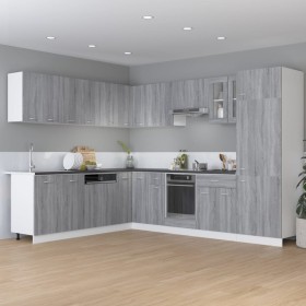 Armario inferior de cocina madera ingeniería gris 60x46x81,5