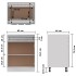 Armario inferior de cocina madera ingeniería gris 60x46x81,5