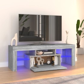 Mueble de TV con luces LED gris Sonoma 120x35x40