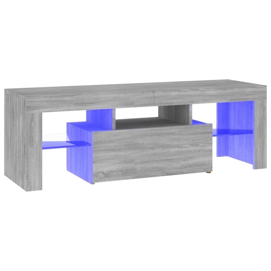 Mueble de TV con luces LED gris Sonoma 120x35x40