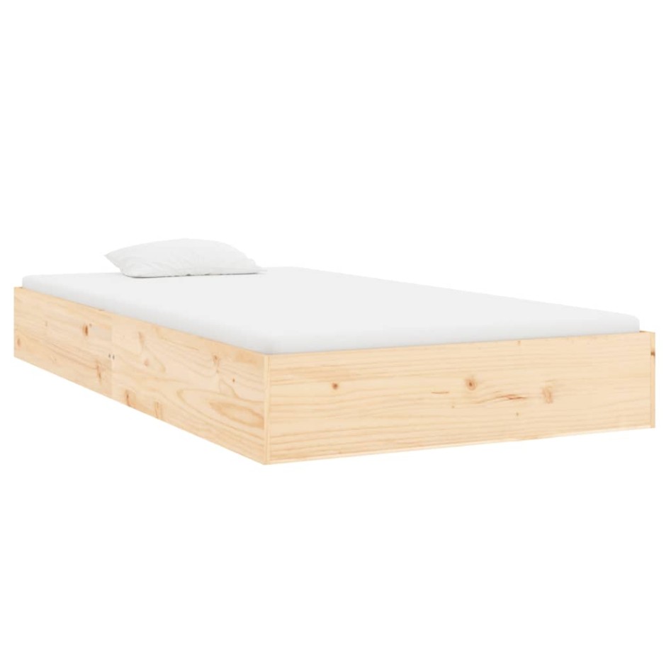 Estructura de cama sin colchón madera maciza 100x200