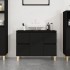 Armario para lavabo madera contrachapada negro 80x33x60