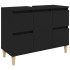 Armario para lavabo madera contrachapada negro 80x33x60