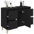 Armario para lavabo madera contrachapada negro 80x33x60