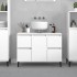 Armario para lavabo madera contrachapada blanco 80x33x60