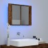 Armario con espejo LED madera roble ahumado 60x12x45