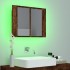 Armario con espejo LED madera roble ahumado 60x12x45