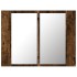 Armario con espejo LED madera roble ahumado 60x12x45