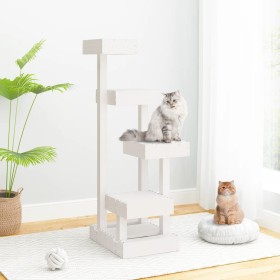 Árbol para gatos madera maciza de pino blanco 45,5x49x103
