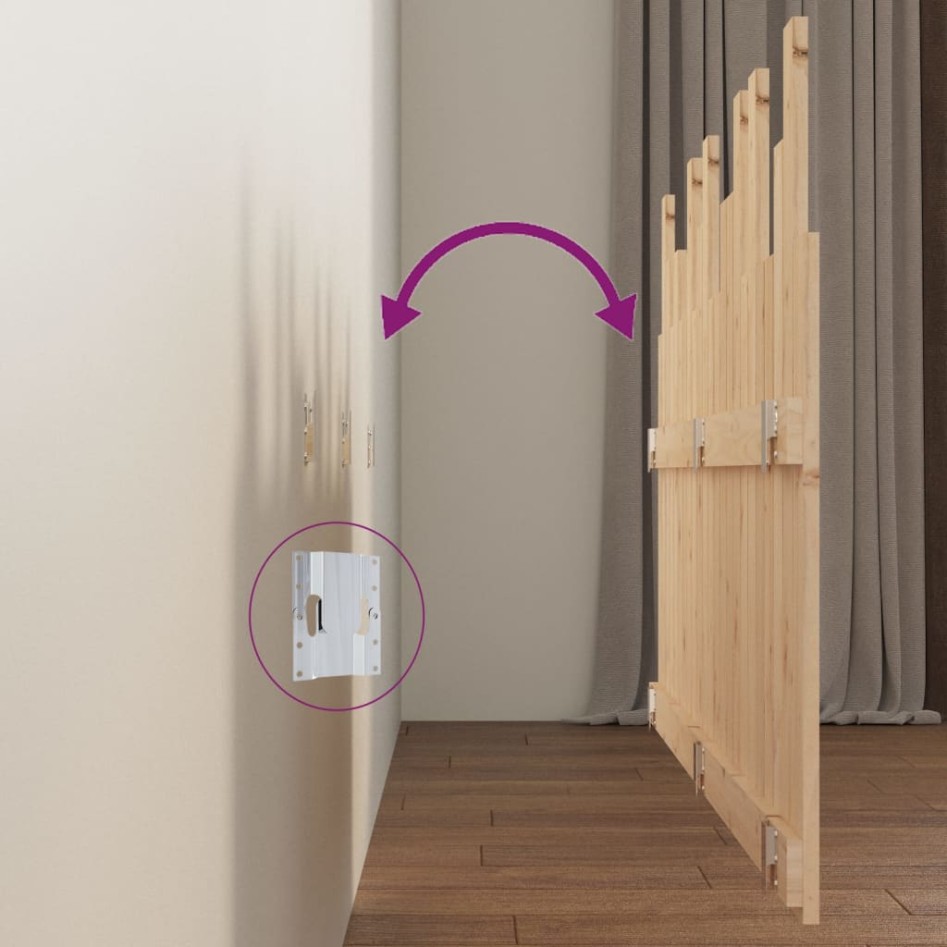 Cabecero de cama de pared madera maciza de pino 146,5x3x80