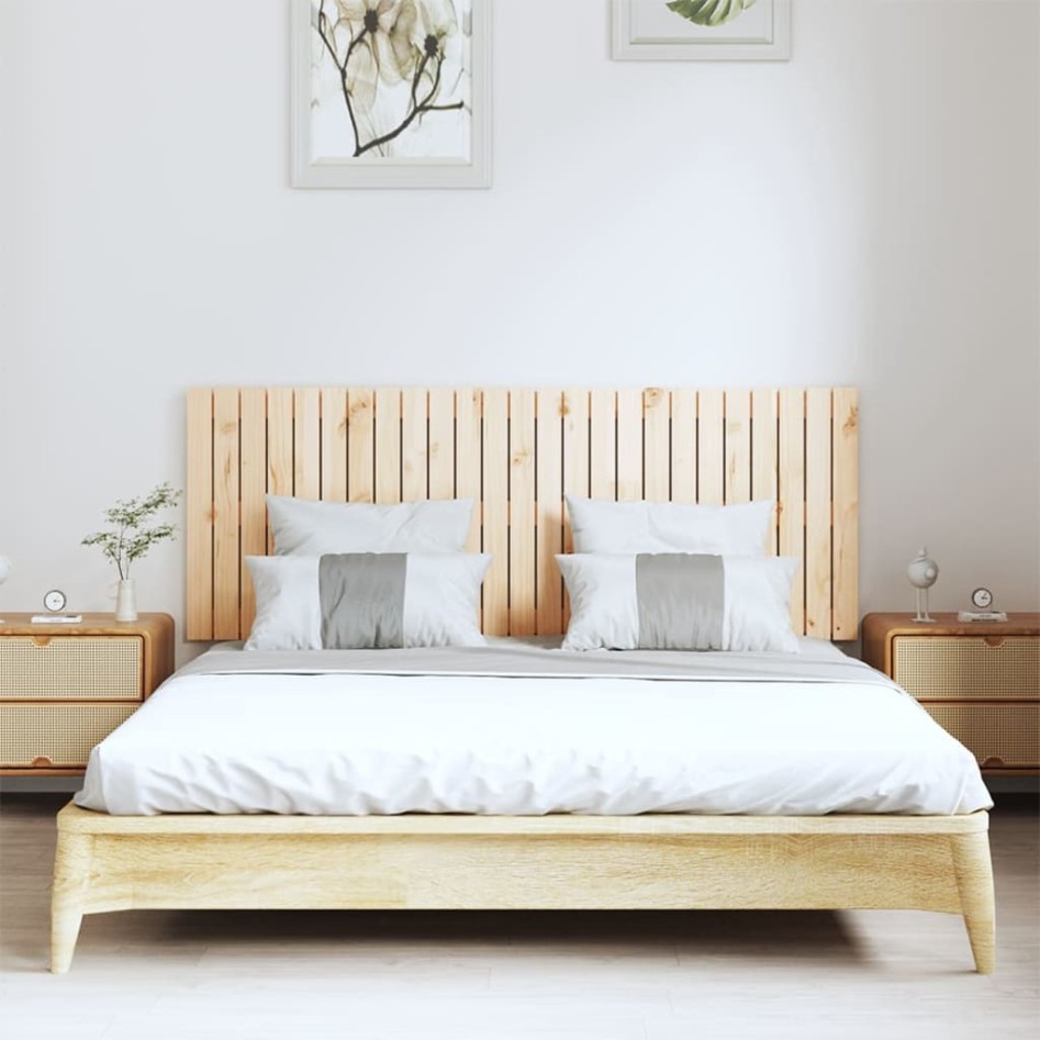 Cabecero de cama de pared madera maciza de pino 159,5x3x60