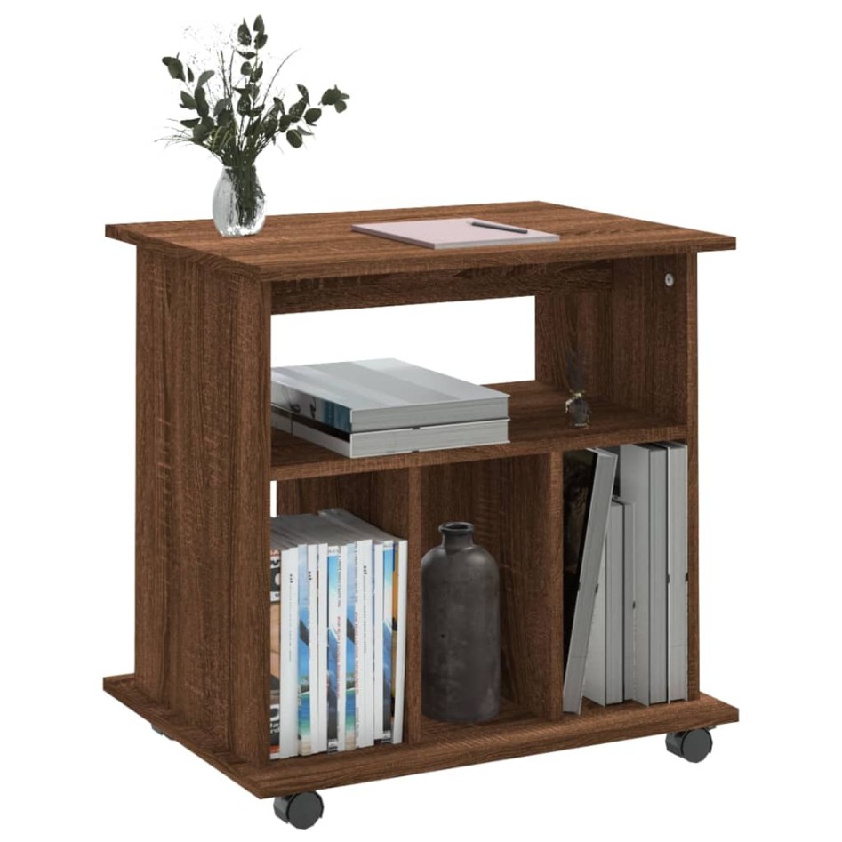 Armario con ruedas madera contrachapada marrón roble