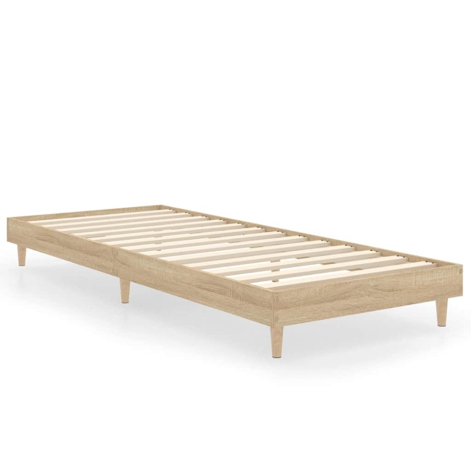 Estructura de cama sin colchón madera roble Sonoma 75x190