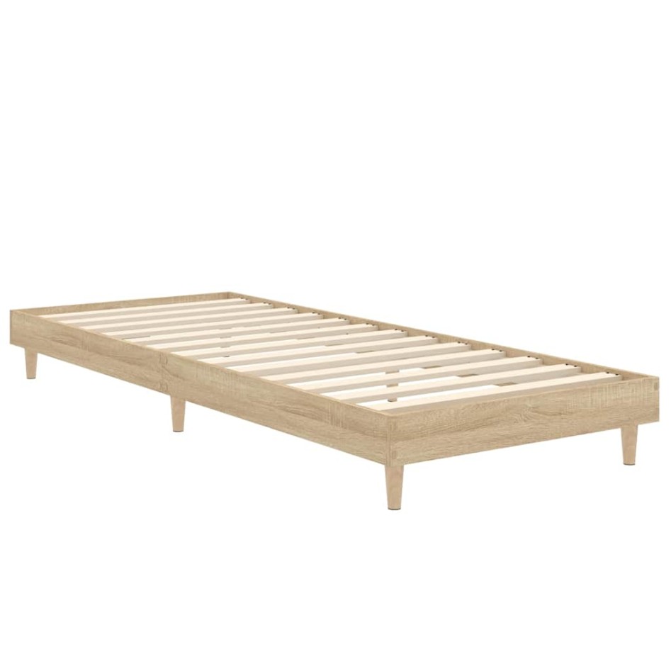 Estructura de cama sin colchón madera roble Sonoma 75x190