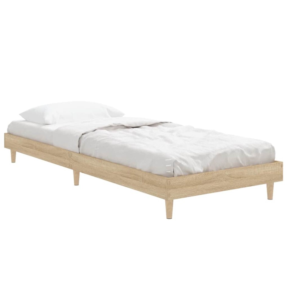Estructura de cama sin colchón madera roble Sonoma 75x190