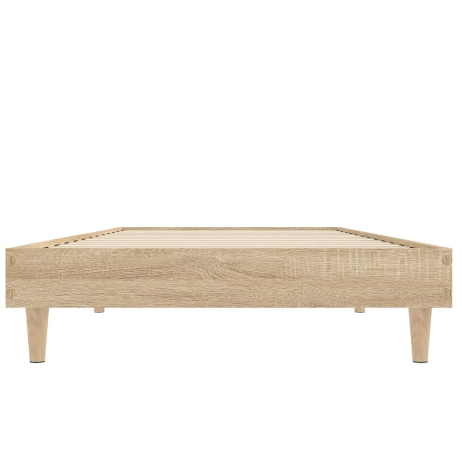 Estructura de cama sin colchón madera roble Sonoma 75x190