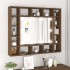 Mueble con espejo y LED marrón roble 91x15x76,5