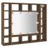 Mueble con espejo y LED marrón roble 91x15x76,5