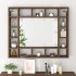 Mueble con espejo y LED marrón roble 91x15x76,5