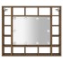 Mueble con espejo y LED marrón roble 91x15x76,5