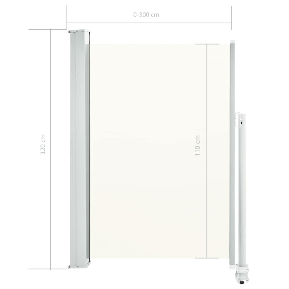 Toldo lateral retráctil para patio 120x300 cm