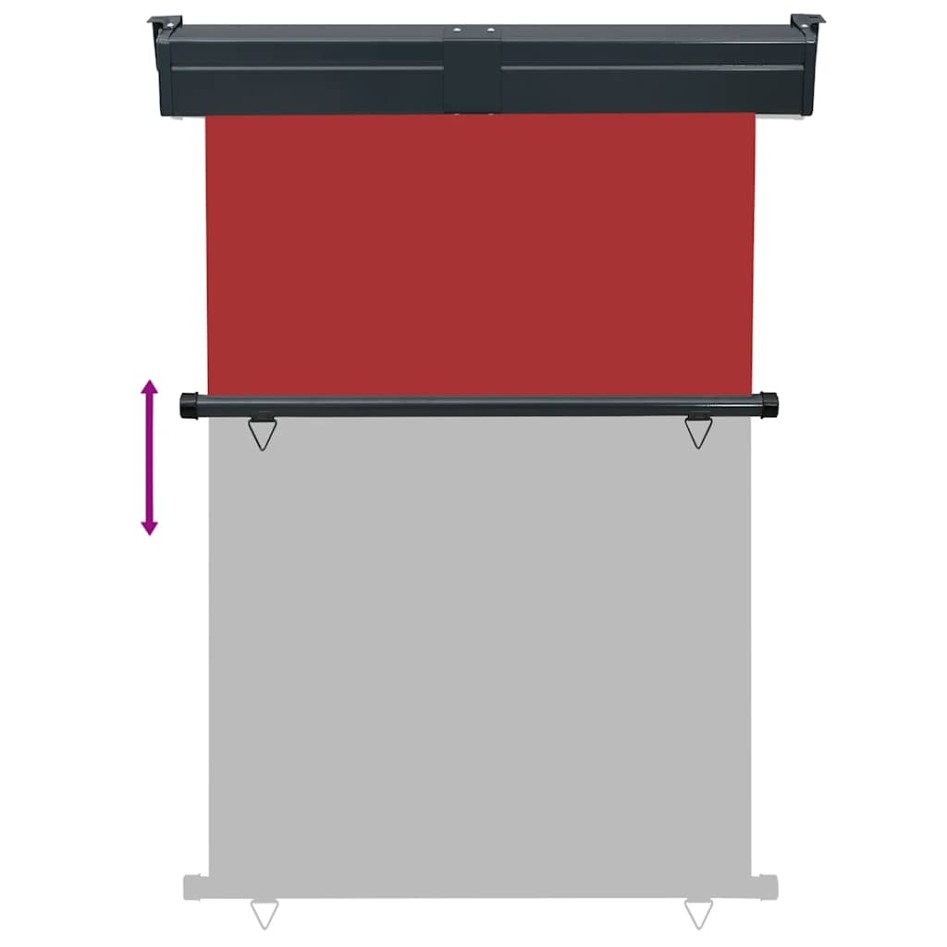 Toldo lateral de balcón rojo 125x250