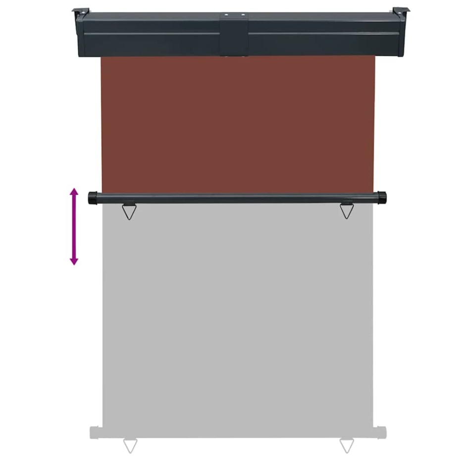 Toldo lateral de balcón marrón 125x250