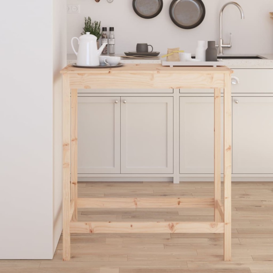 Mesa alta de bar madera maciza de pino 100x50x110