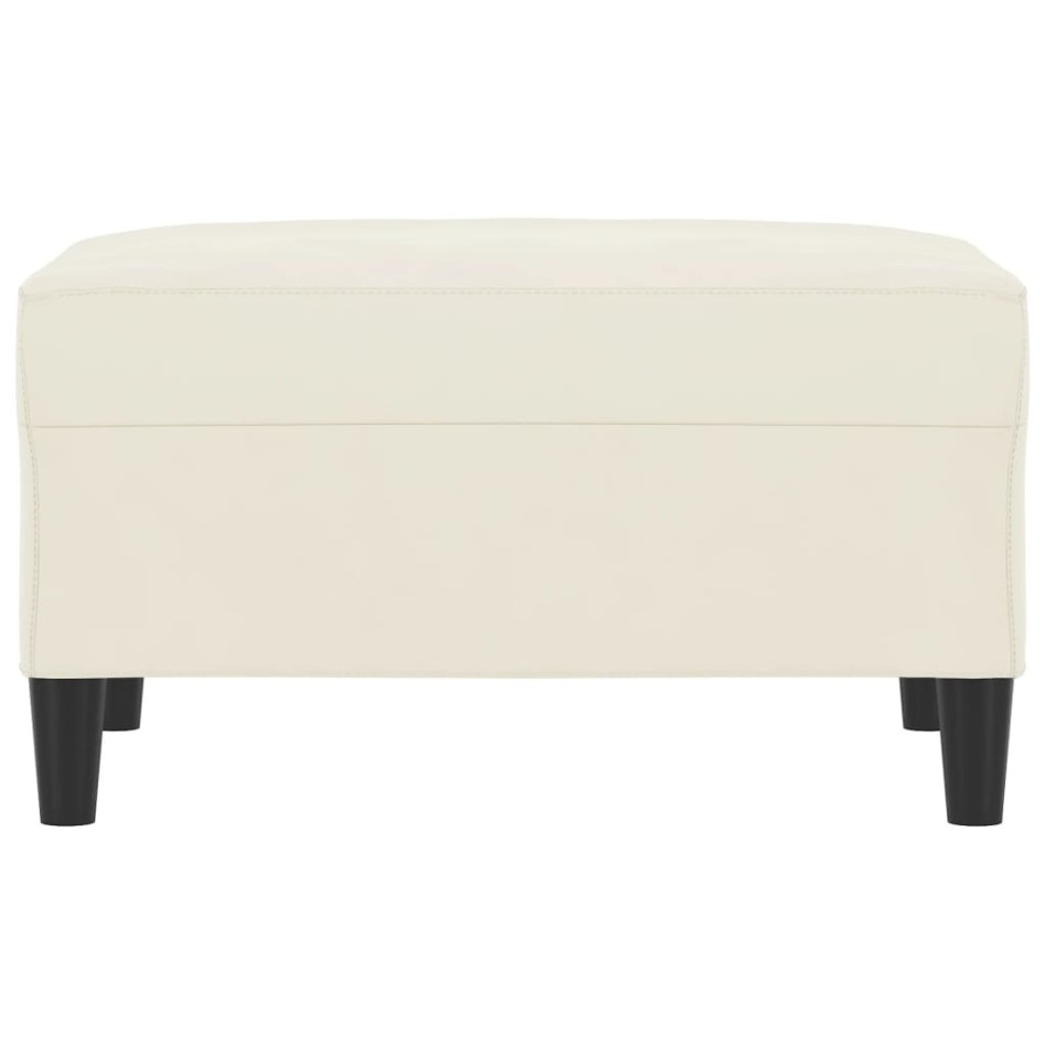 Reposapiés de terciopelo crema 70x55x41